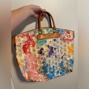 Dooney & Bourke East West Shopper Tote  Bag DB Paint Splash Platter *No Strap*